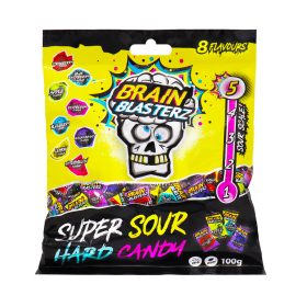   Brain Blasterz Super Sour - Extrém Savanyú Keménycukorka 8 vegyes ízben 100g